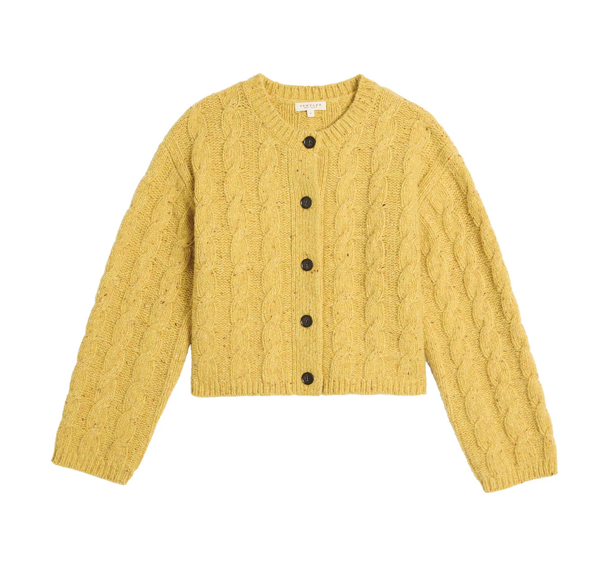 Kinsley speckled wool cardigan corn
