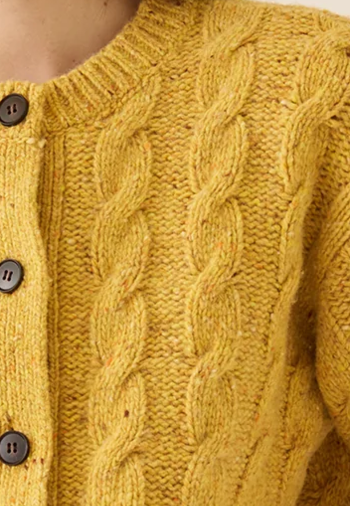 Kinsley speckled wool cardigan corn