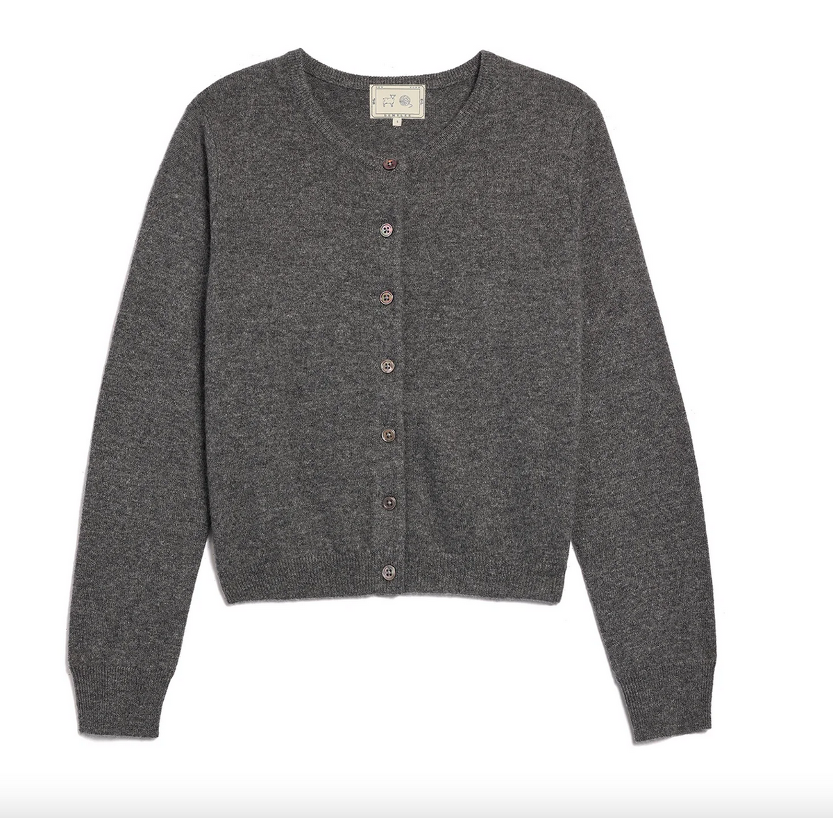 Ava cashmere cardigan dark heather grey