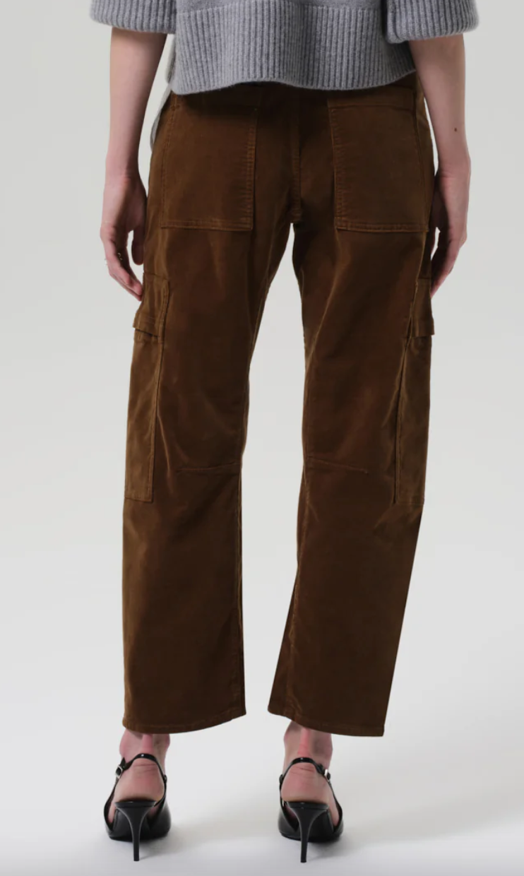 marcelle low slung easy cargo corduroy manuka