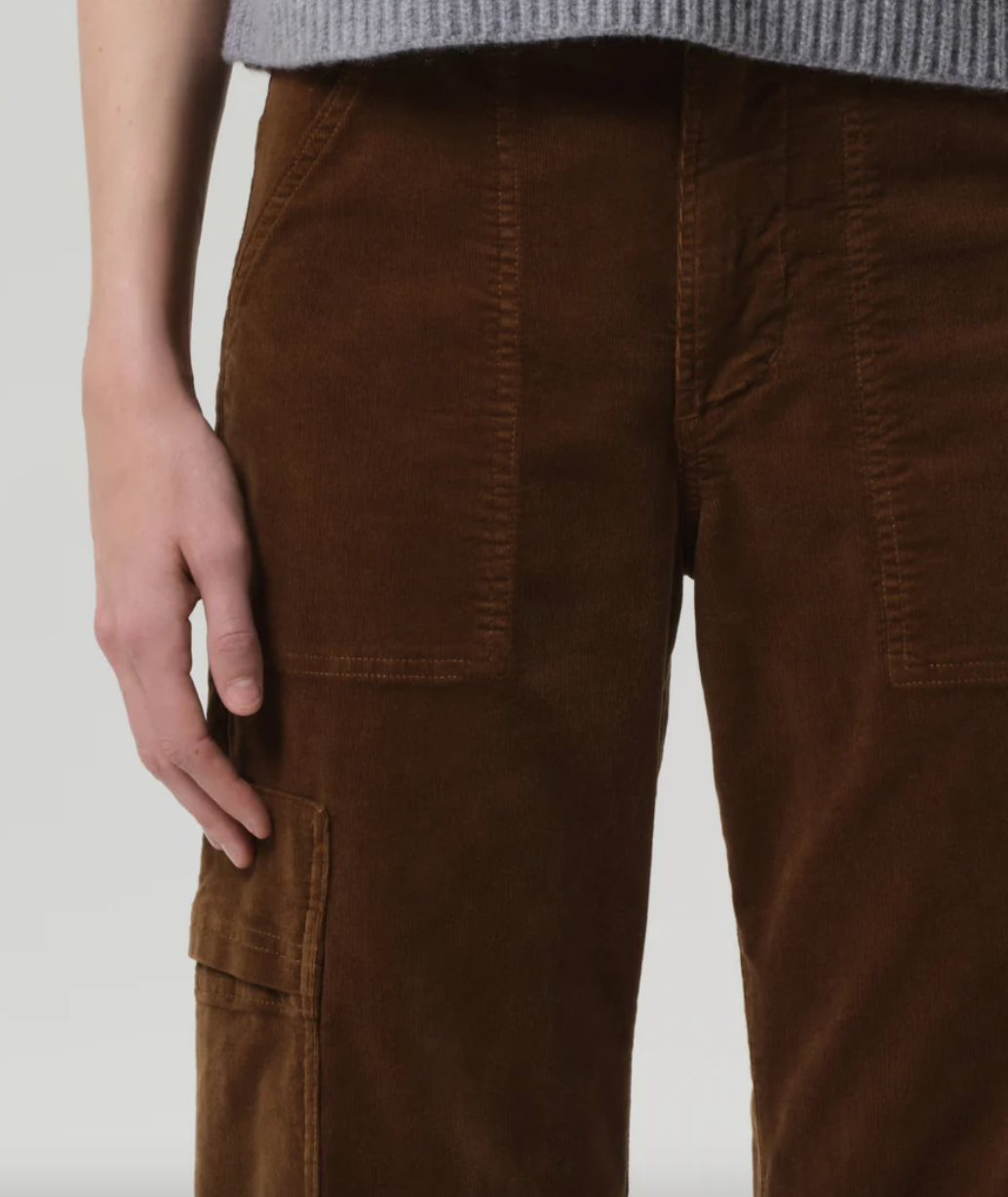 marcelle low slung easy cargo corduroy manuka