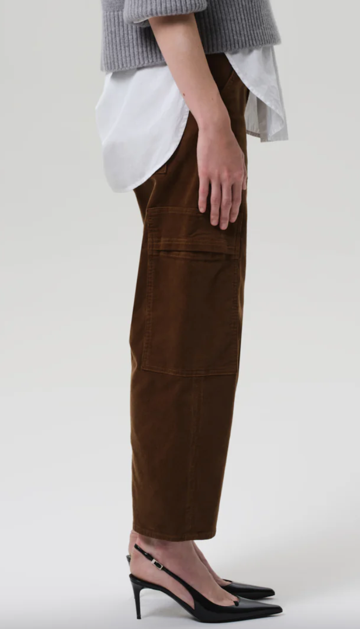 marcelle low slung easy cargo corduroy manuka