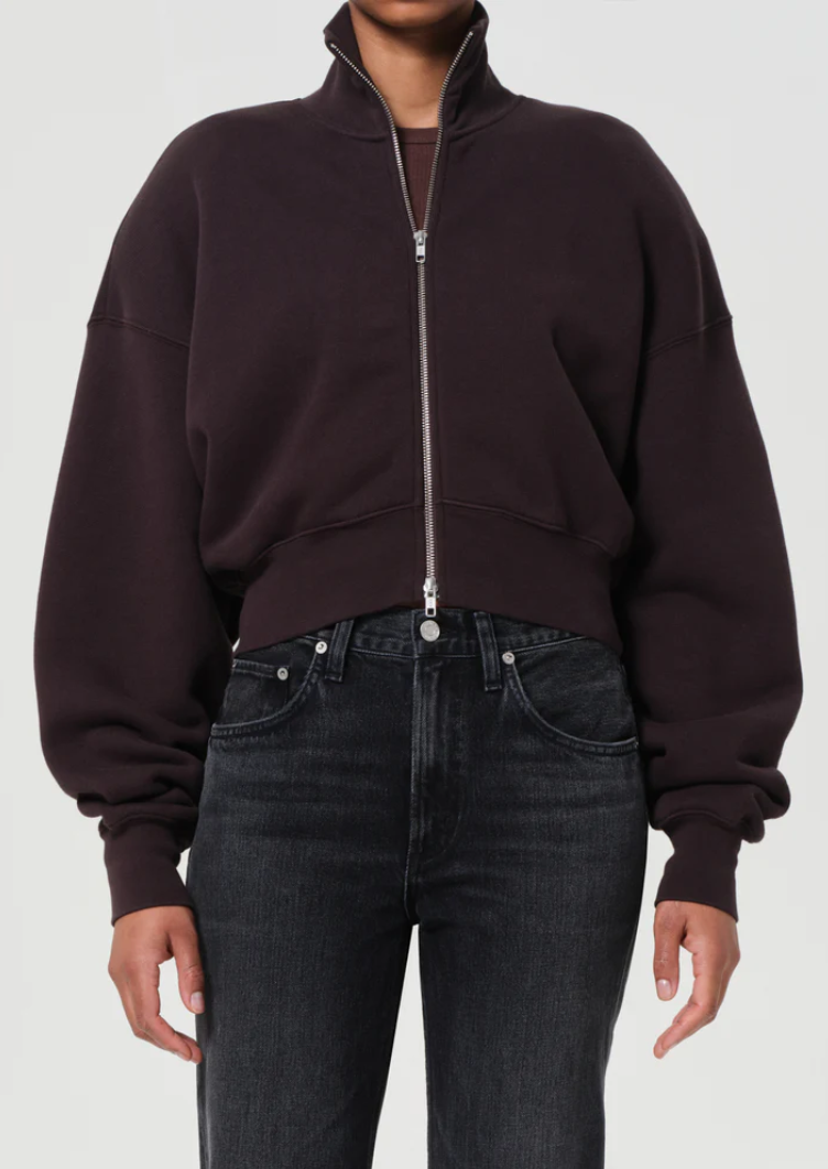 darby zip up chocolate