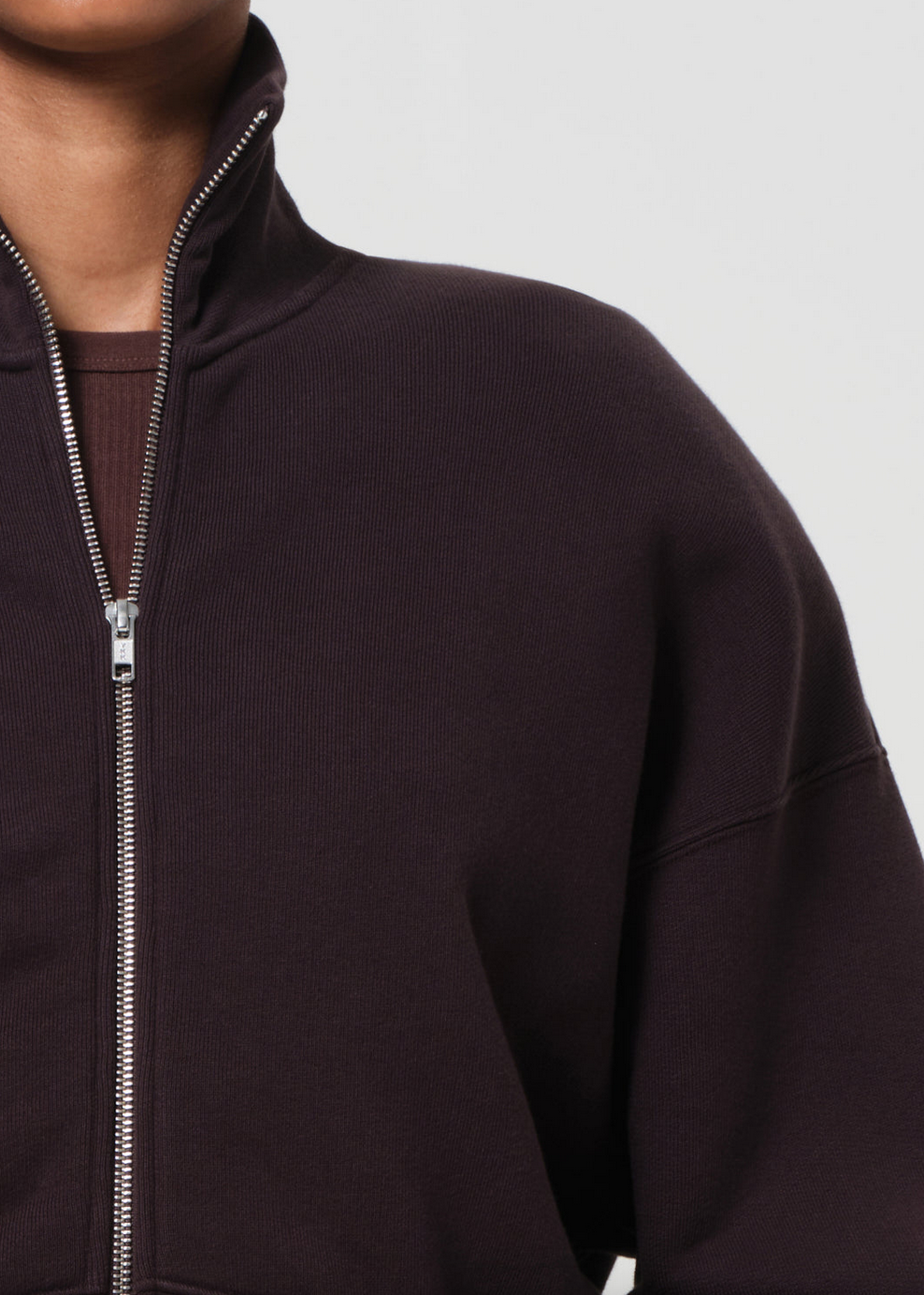darby zip up chocolate