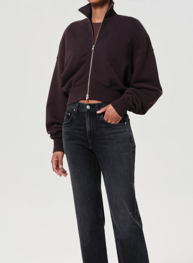 darby zip up chocolate