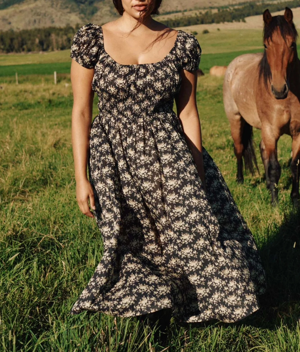 Quinley dress noir rosier floral