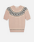 the cashmere fairisle crew sweater pink sand