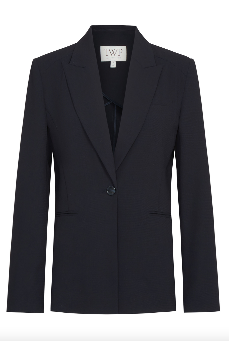 midnight boy blazer in drapey wool crepe
