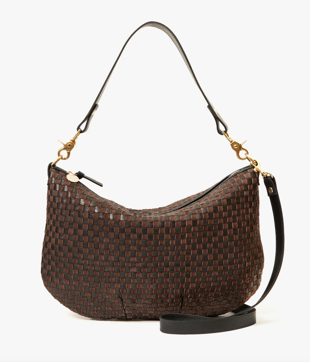 moyen messenger black / chocolate woven checker