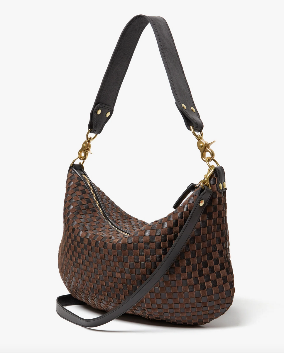 moyen messenger black / chocolate woven checker