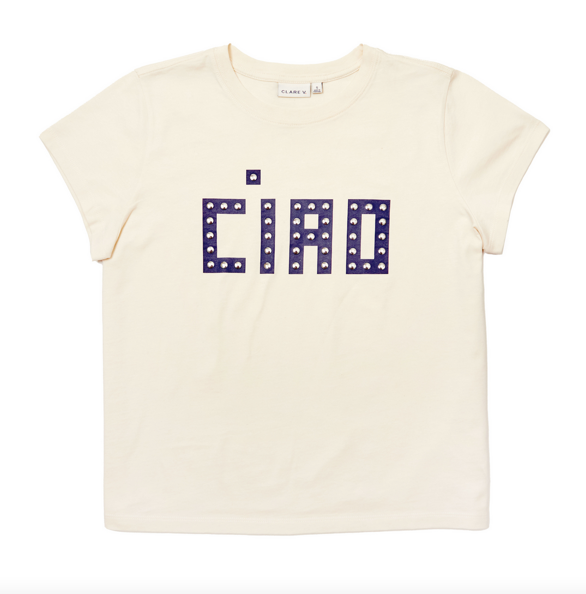 classic tee block ciao with studs