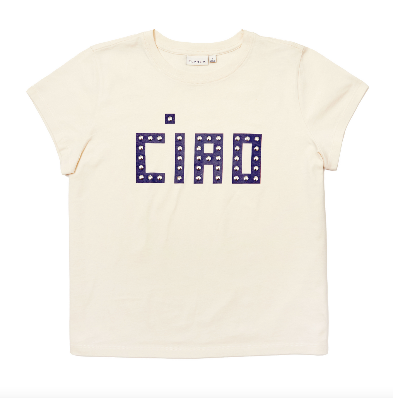 classic tee block ciao with studs