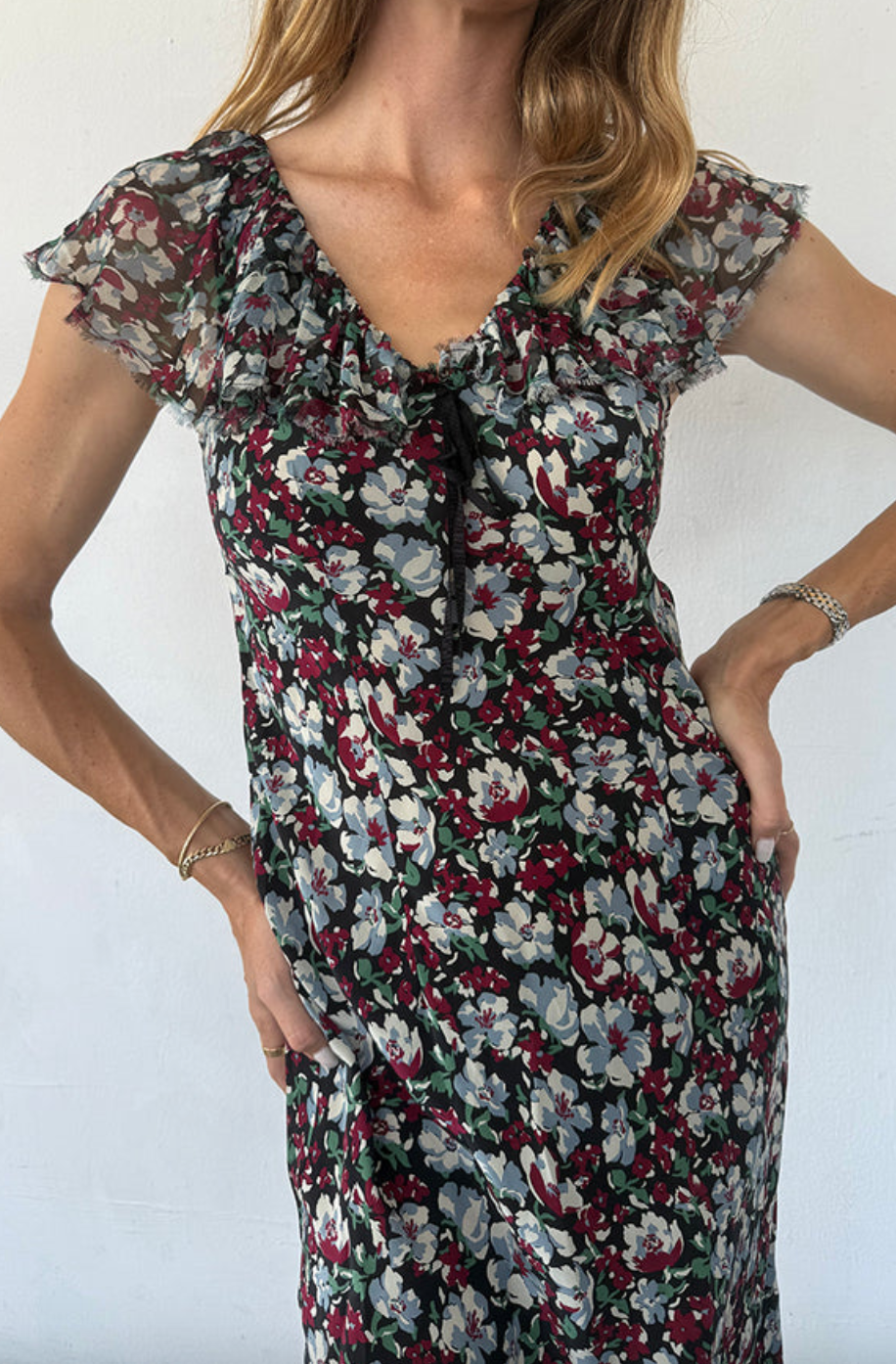 Yvonna top peonia print