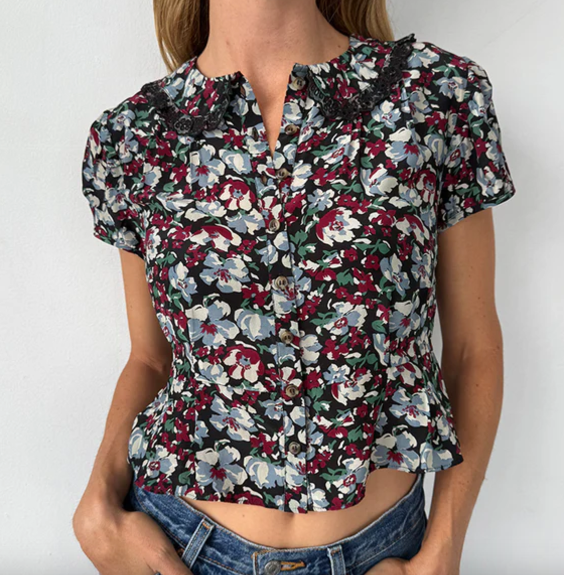 Yvonna top peonia print