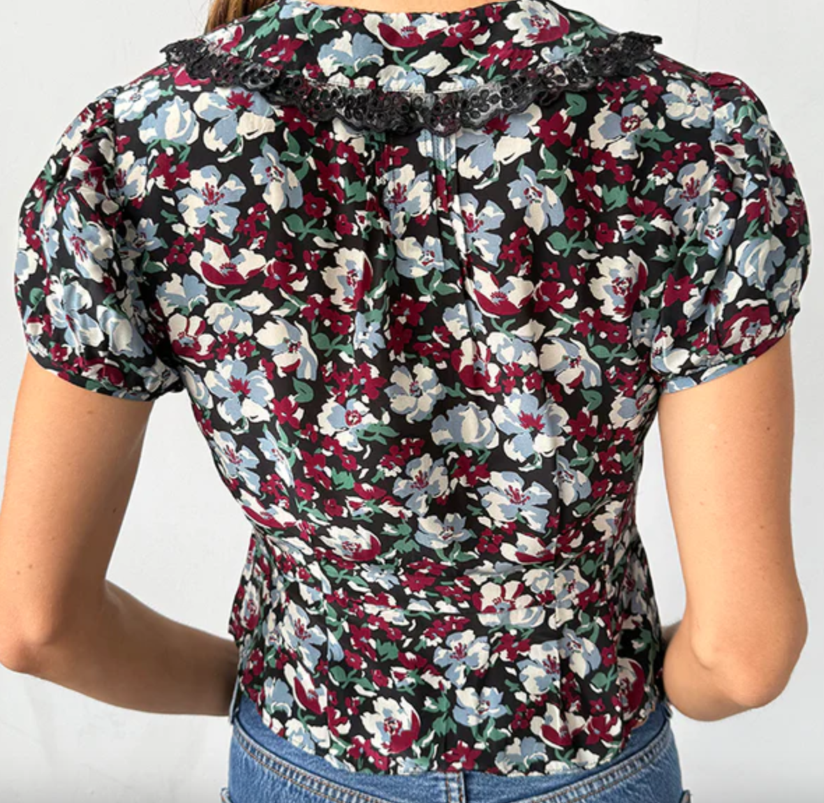 Yvonna top peonia print