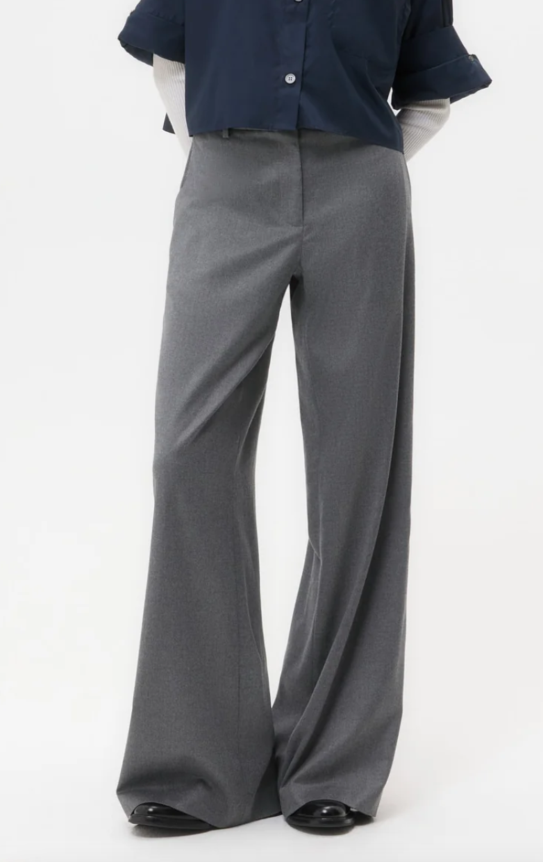 Medium heather grey Downing pant in stretch wool