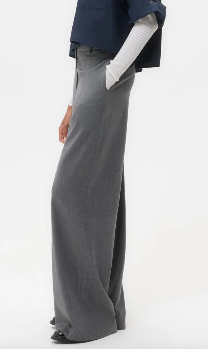 Medium heather grey Downing pant in stretch wool