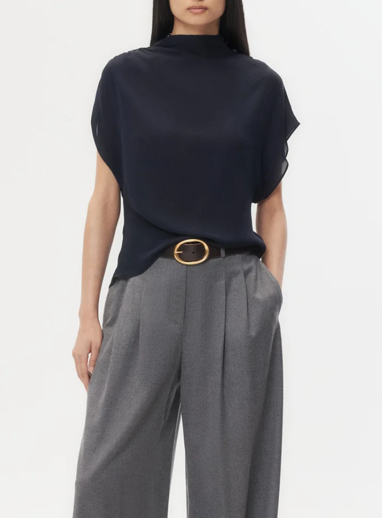 wish you would top silk georgette midnight