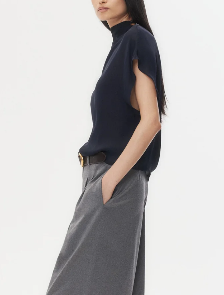 wish you would top silk georgette midnight