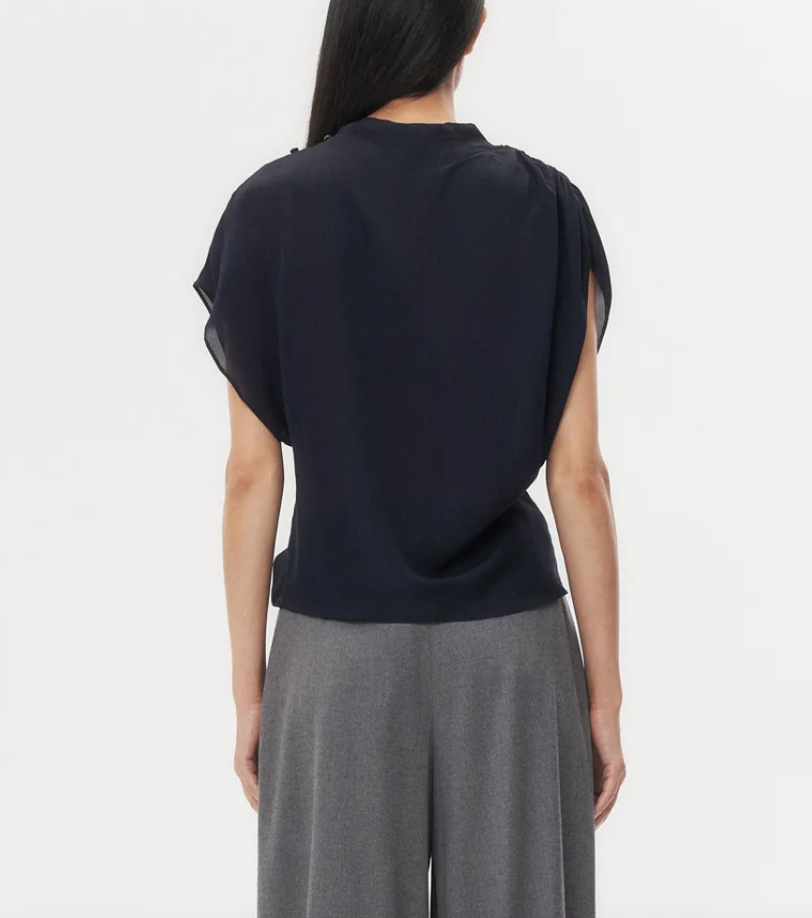 wish you would top silk georgette midnight