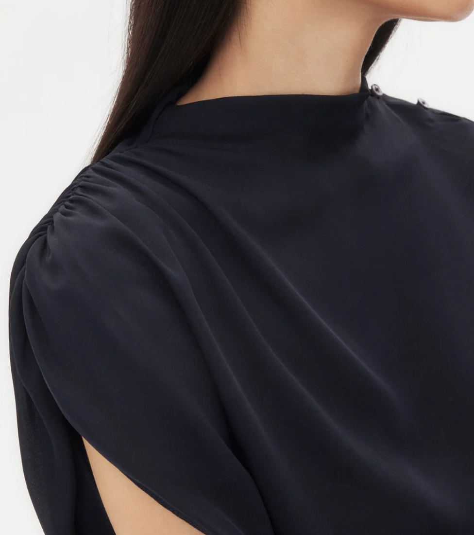 wish you would top silk georgette midnight