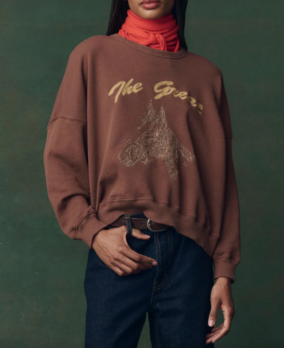 the teammate sweatshirt umber with horse embroidery
