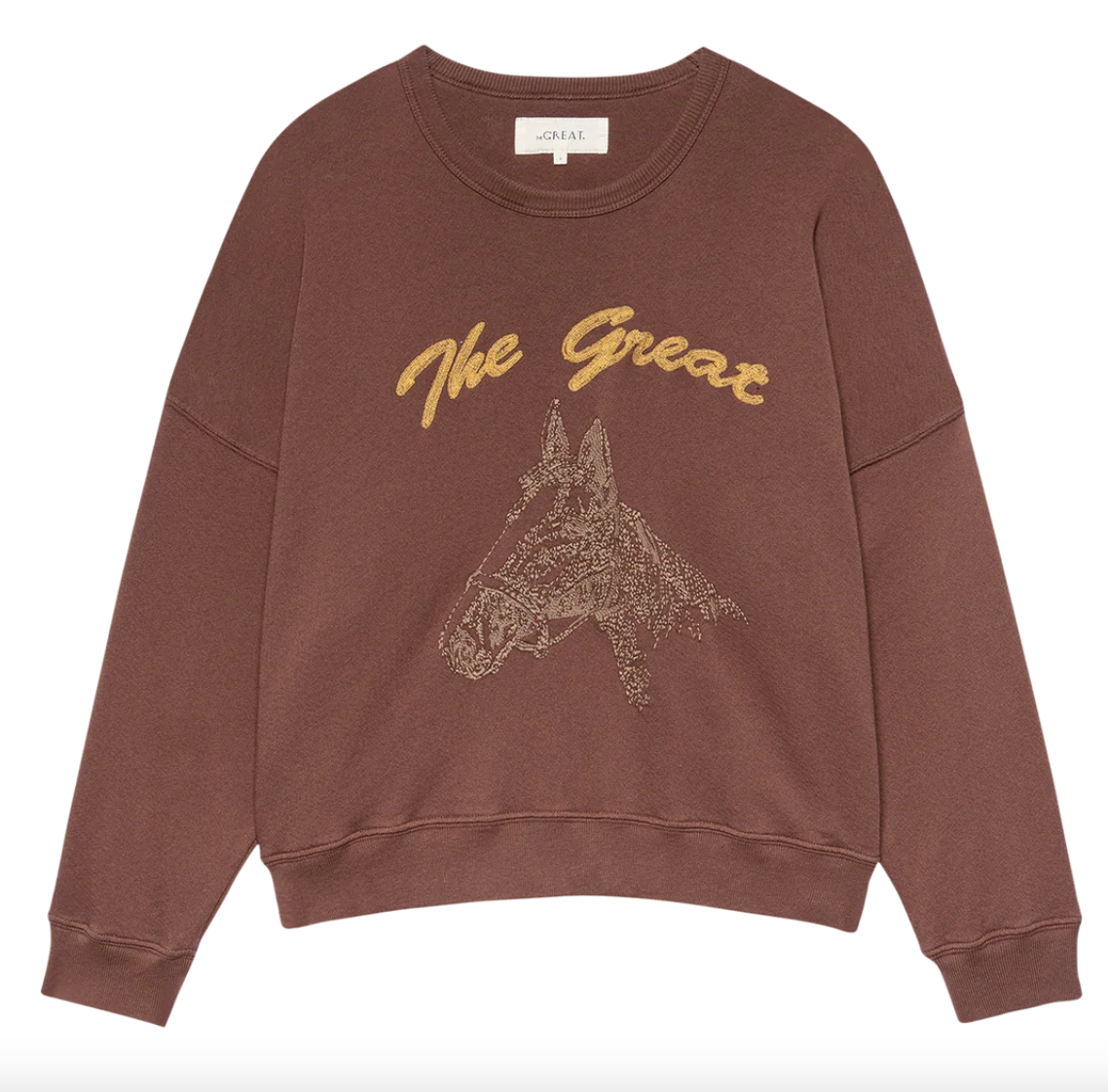 the teammate sweatshirt umber with horse embroidery