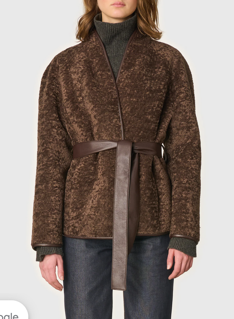 Fur reversible coat brown