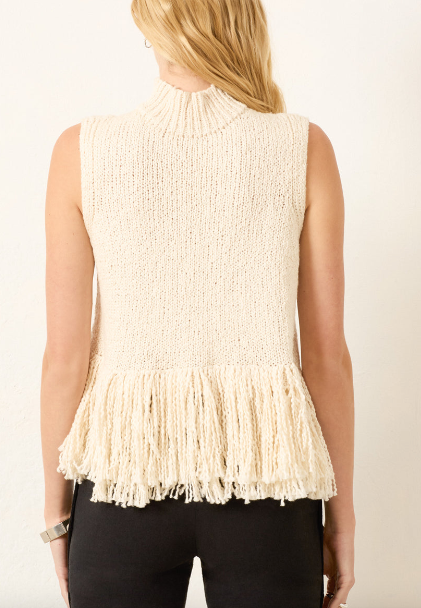 sonia snow fringe top white