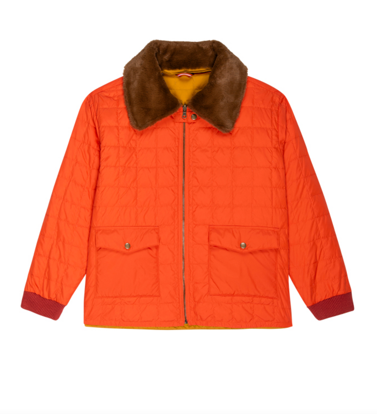 The reversible down logger puffer poppy & amber