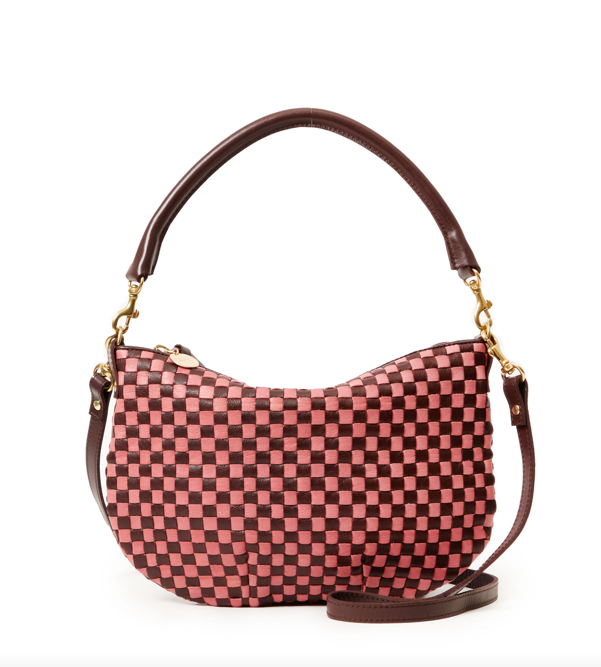 petit moyen messenger woven checker raisin petal