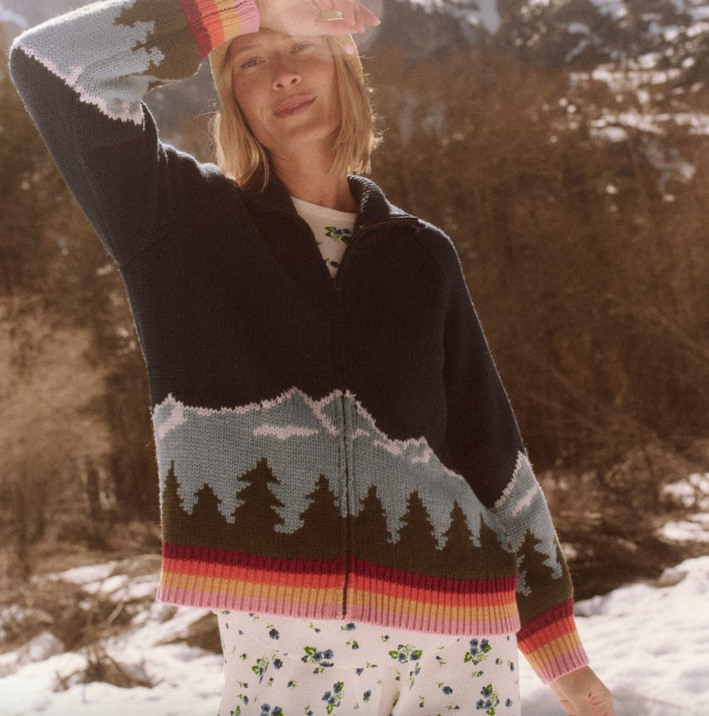 The vista full-zip sweater evergreen