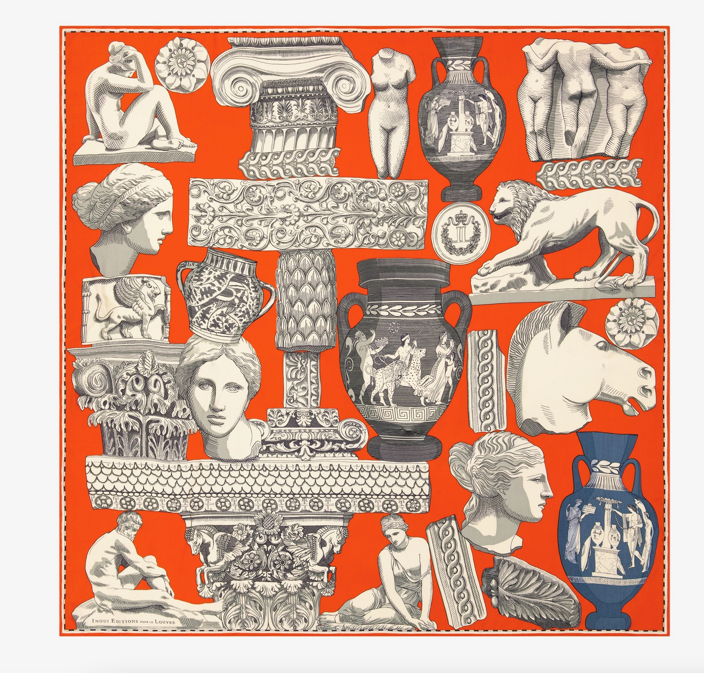 Square scarf 130 archives orange