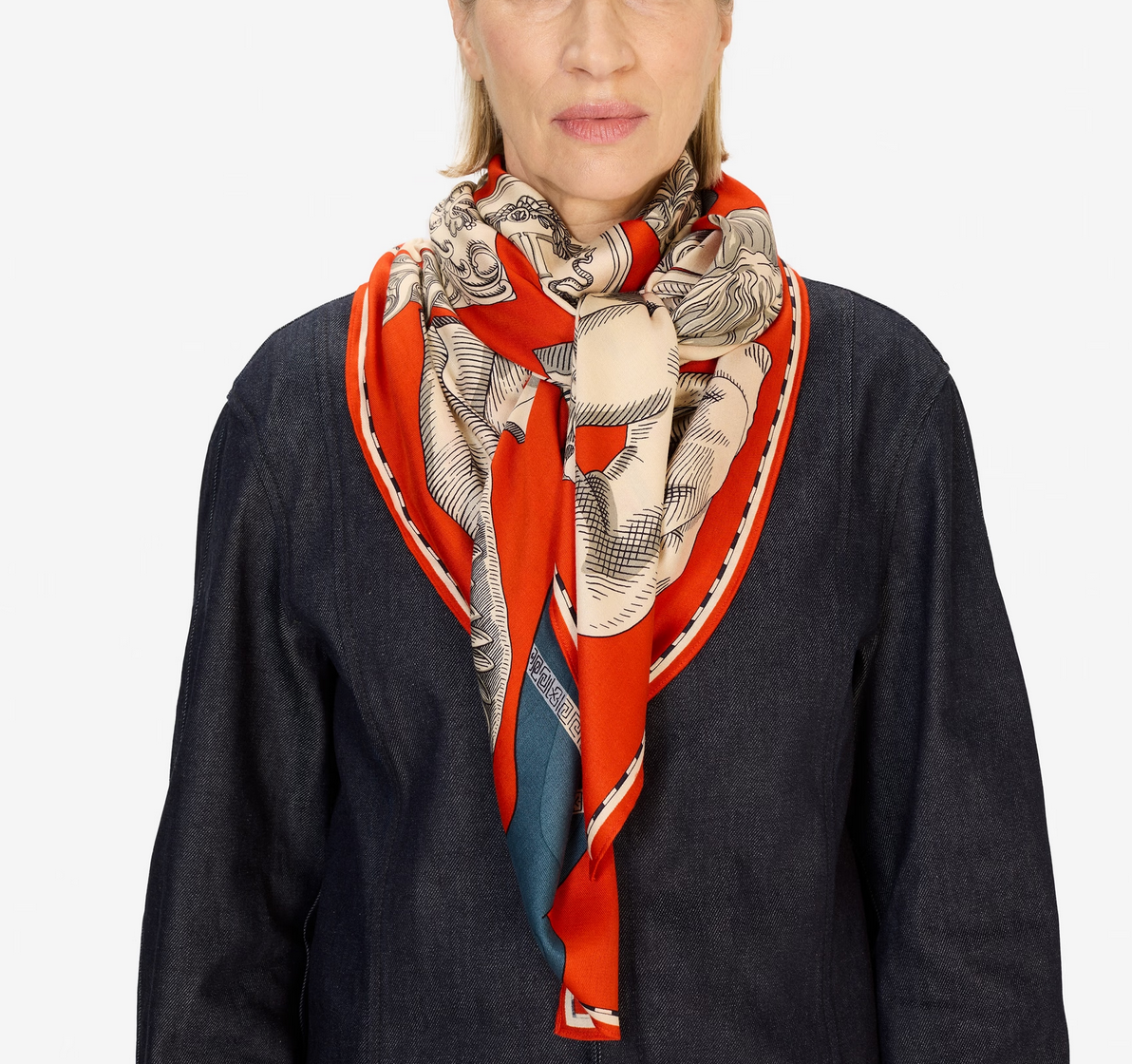 Square scarf 130 archives orange