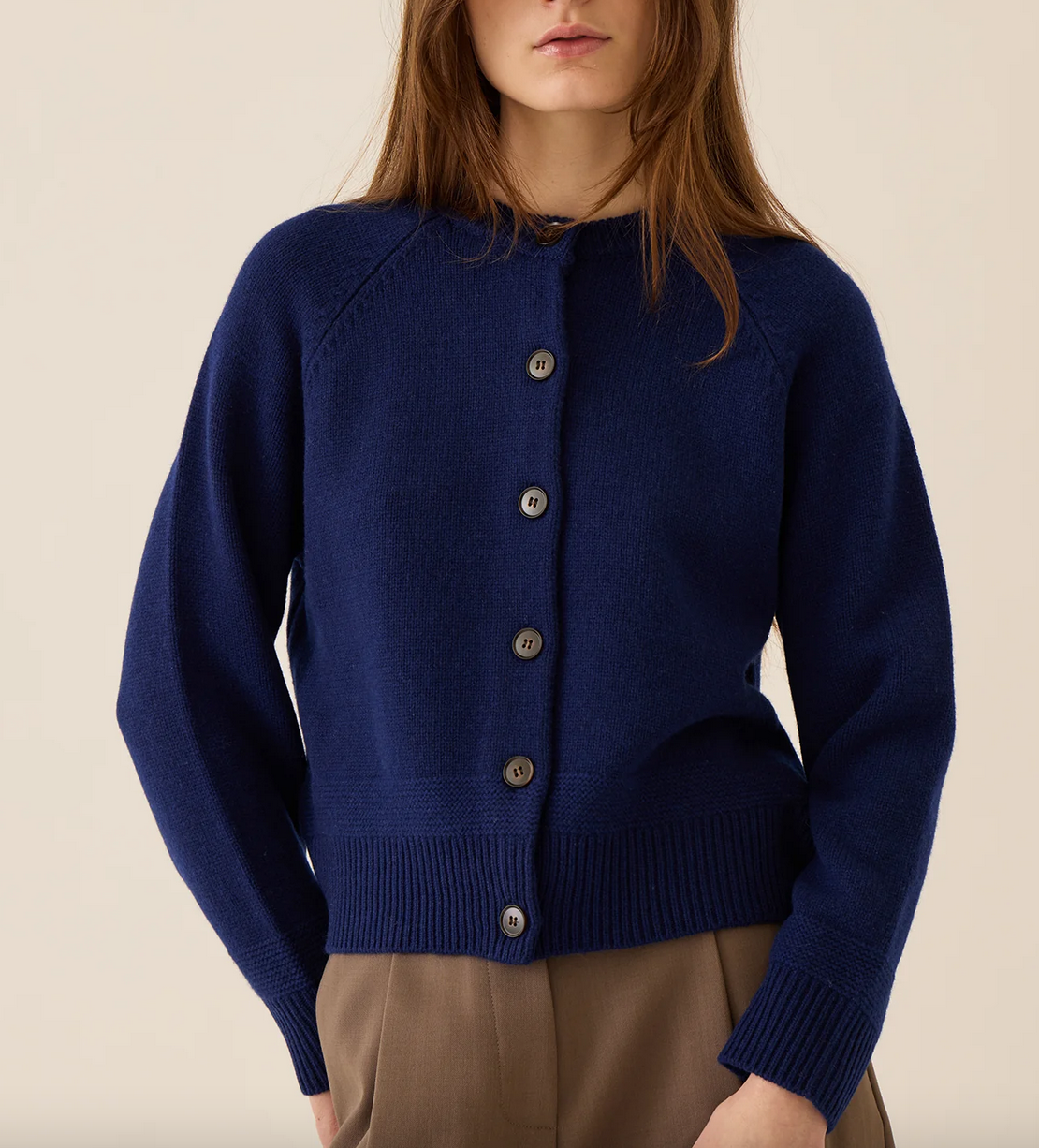 Frances merino wool cardigan sapphire