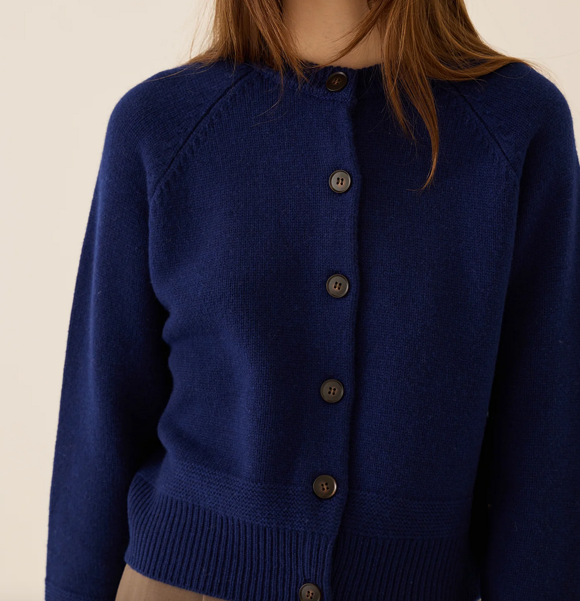 Frances merino wool cardigan sapphire