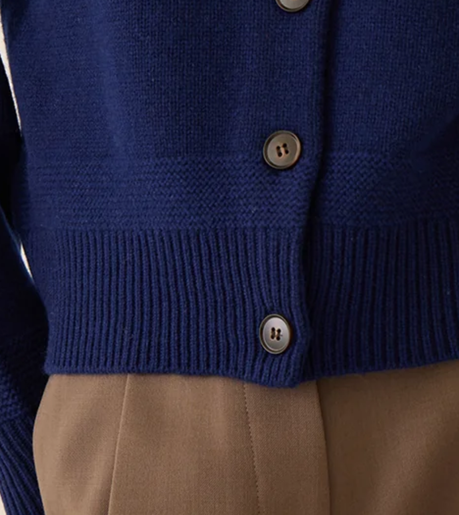 Frances merino wool cardigan sapphire