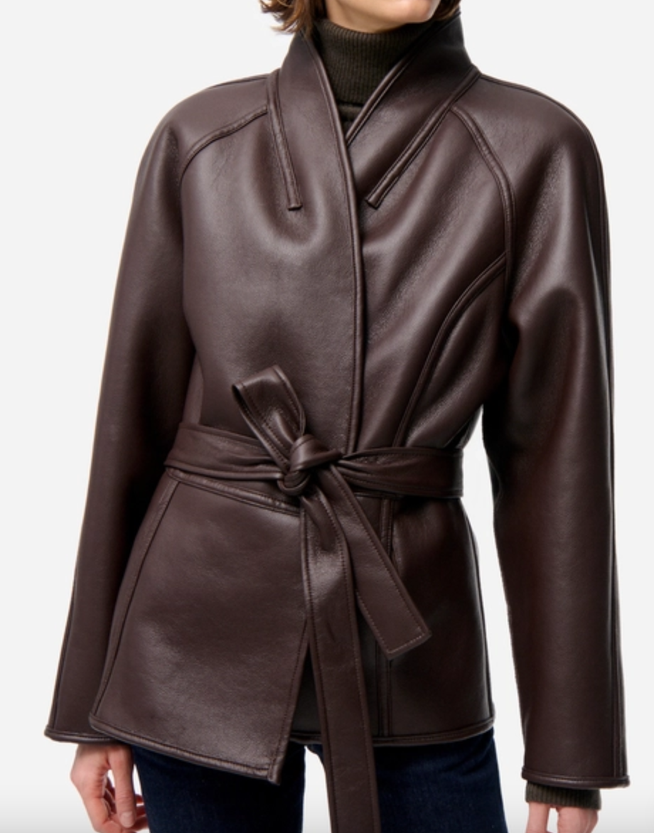 Fur reversible coat brown