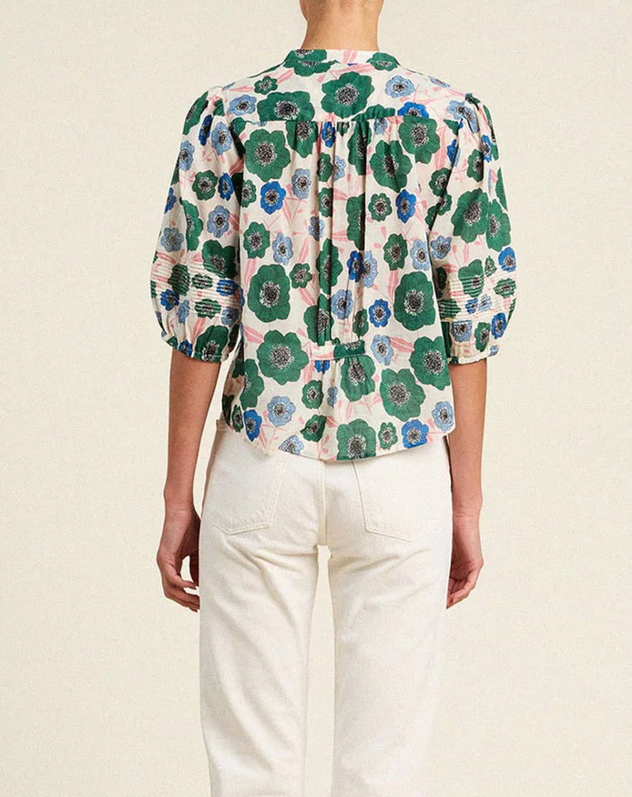 loren blouse green house bloom