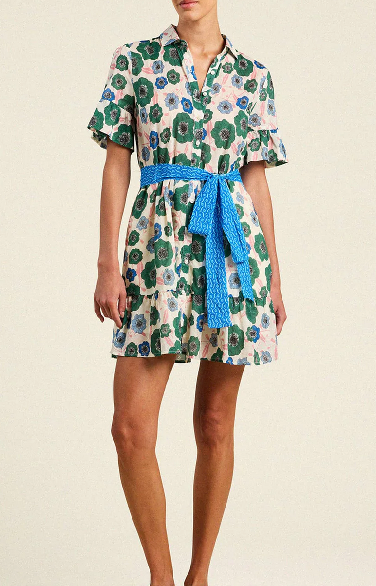 martinique dress in green house bloom