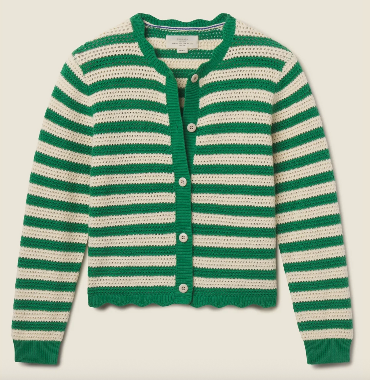 vento cardigan green stripe
