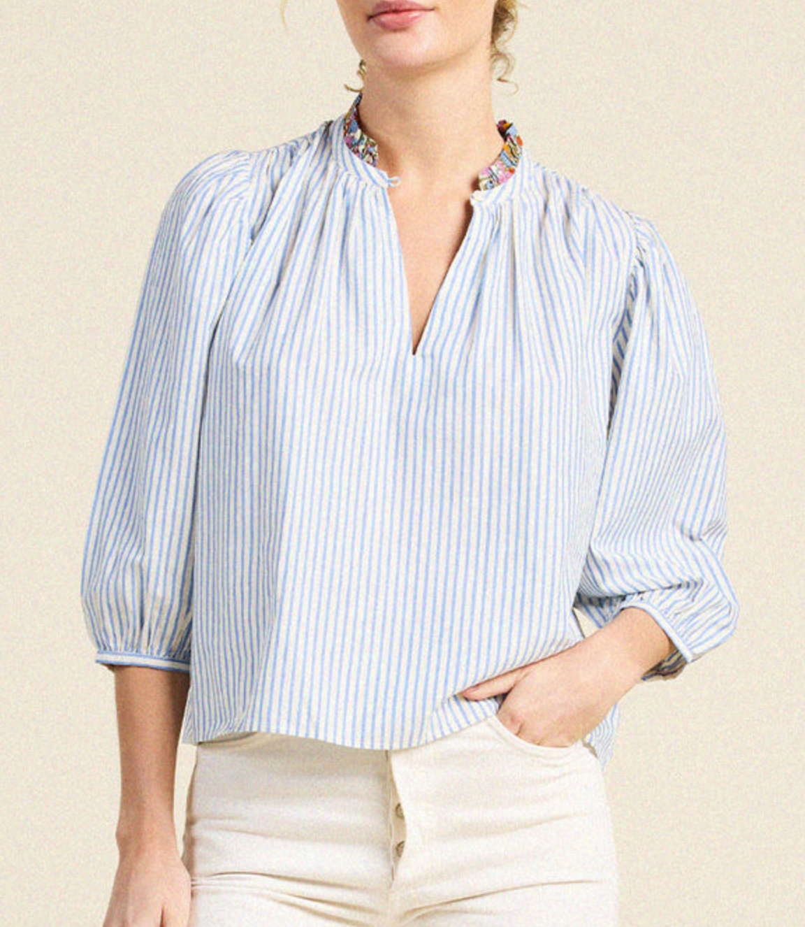 orly blouse seaside stripe