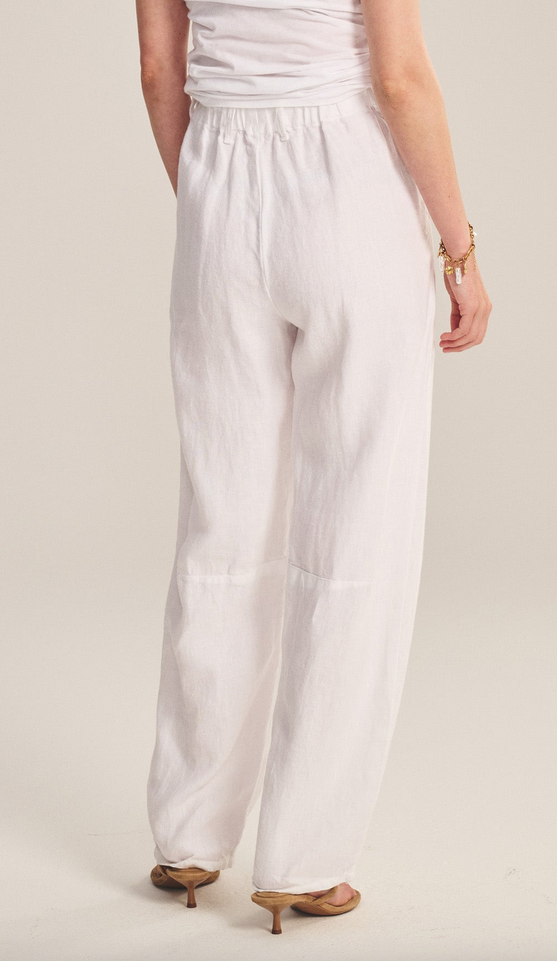 taylor heavy linen pant white