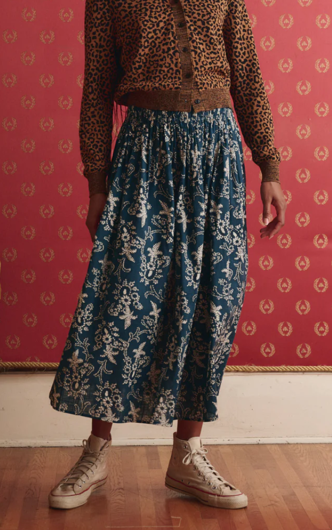 the viola skirt indigo bandana