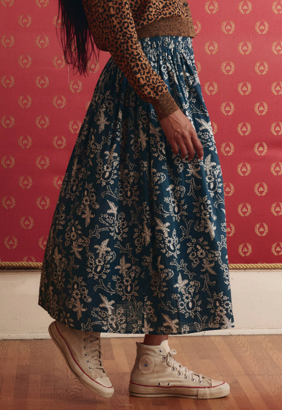 the viola skirt indigo bandana