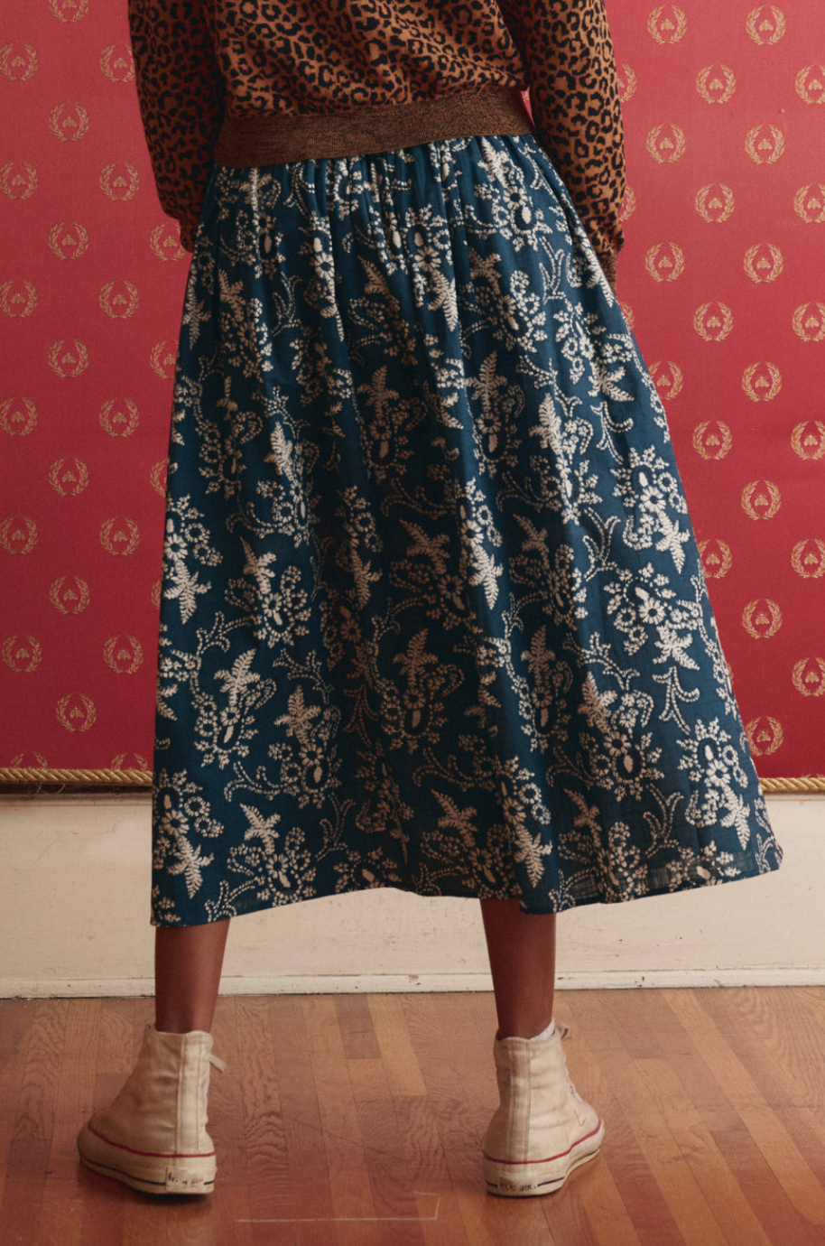 the viola skirt indigo bandana