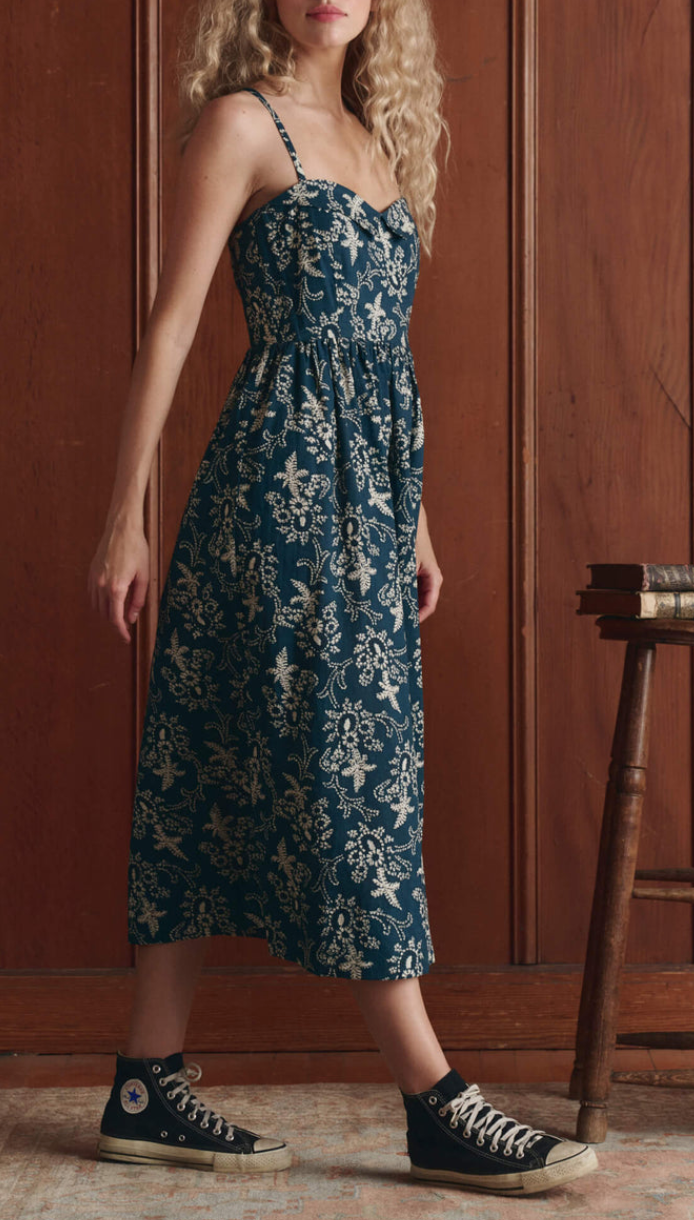 the verse dress indigo bandana