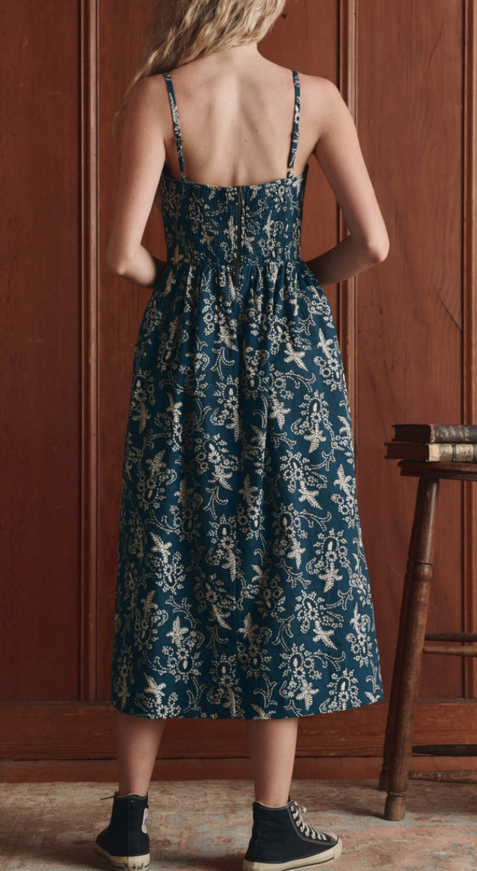 the verse dress indigo bandana