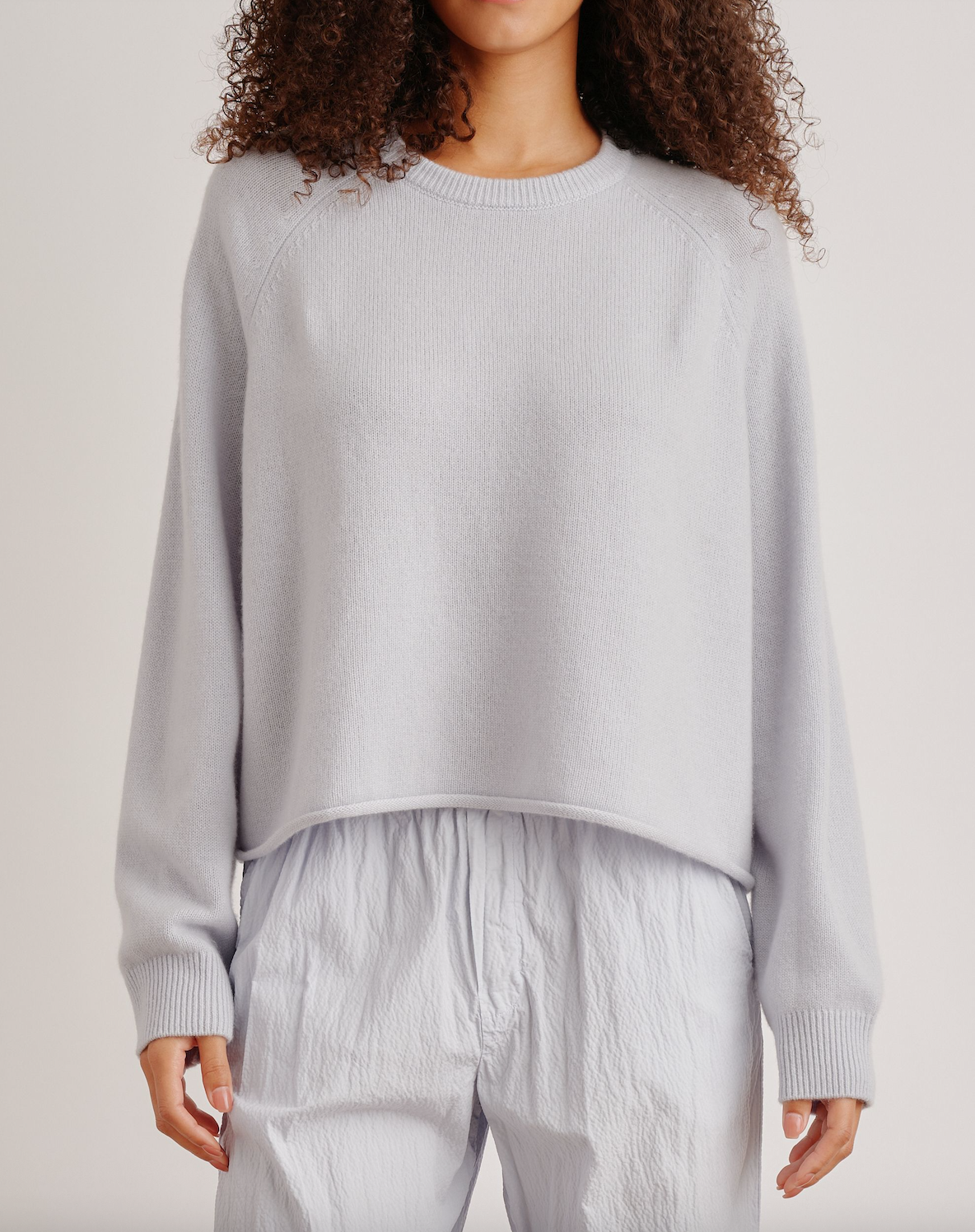Riya cashmere saddle raglan crewneck whisper