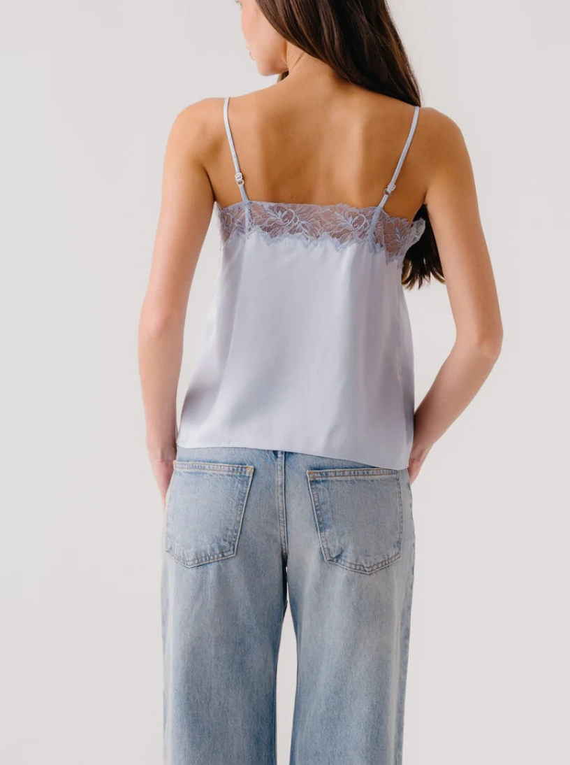 bobbi lace trime v-neck silk cami whisper